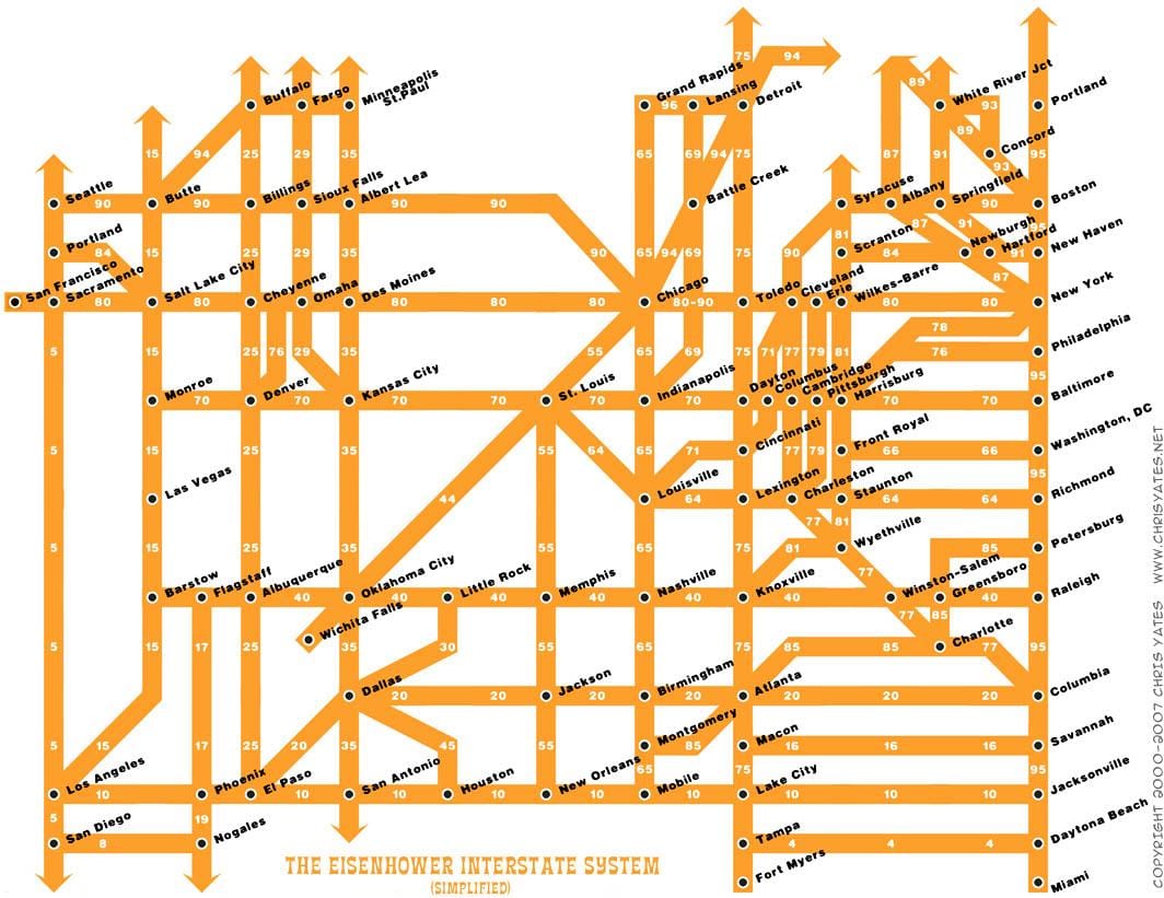 interState highway system kaart