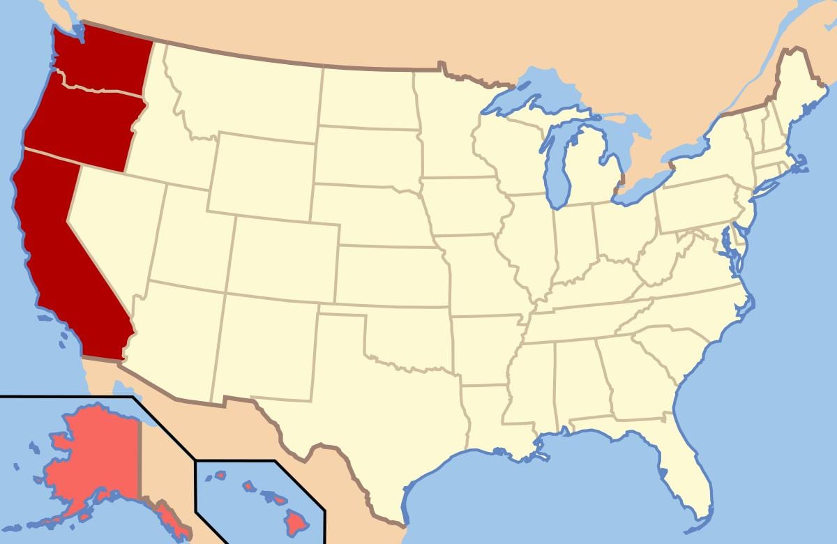 kaart noord-west USA
