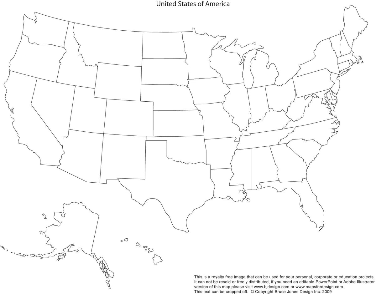 leeg USA kaart