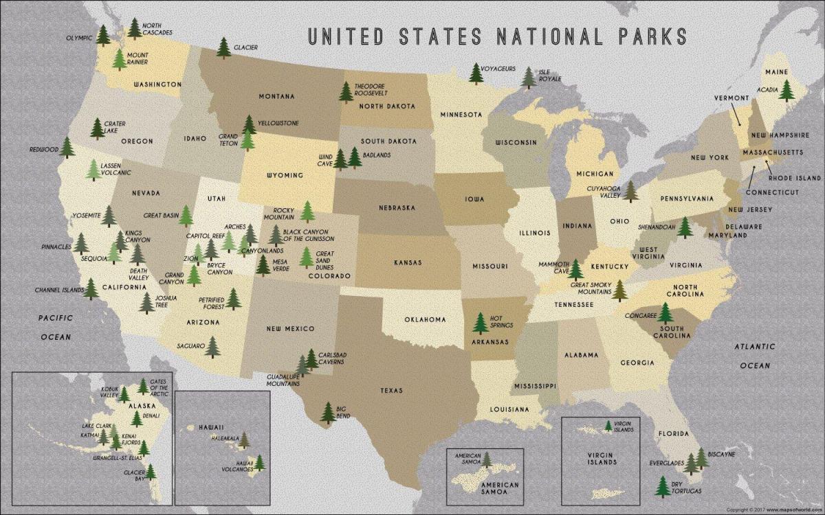 kaart van ONS parken