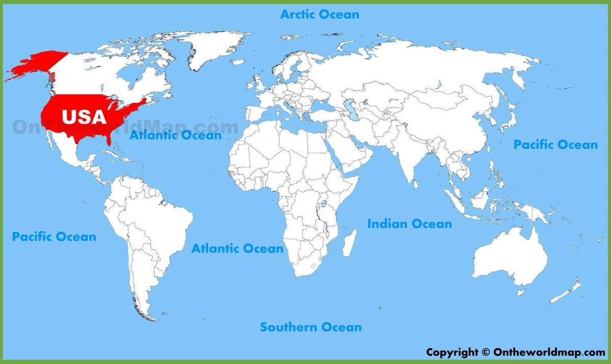 Verenigde staten in de kaart van de wereld