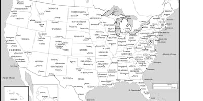 De kaart USA met grote steden