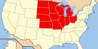 Midwest USA kaart