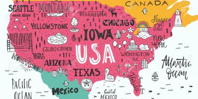 Verenigde staten attracties kaart