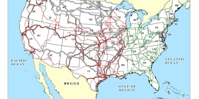 AMERIKAANSE goederentrein kaart