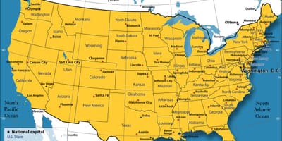 Land USA kaart