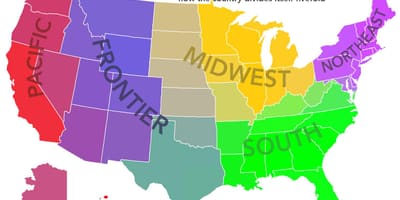 De kaart USA regio ' s