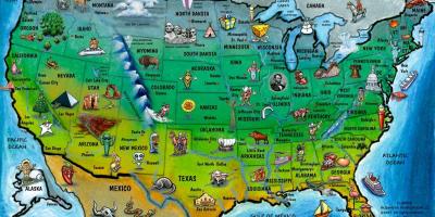 Toeristische kaart van de verenigde staten